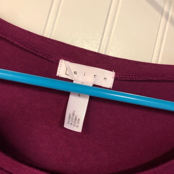 Leith Long Sleeve Dress in Deep Magenta Stretch Large Ruched - Picture 3 of 4